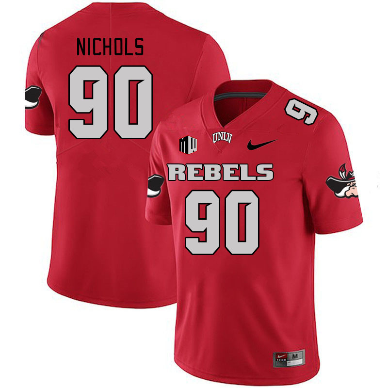 Men-Youth #90 Marshall Nichols UNLV Rebels 2023 College Football Jerseys Stitched-Scarlet